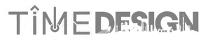 Logo of TIME DESIGN with stylized text and a small clock icon.